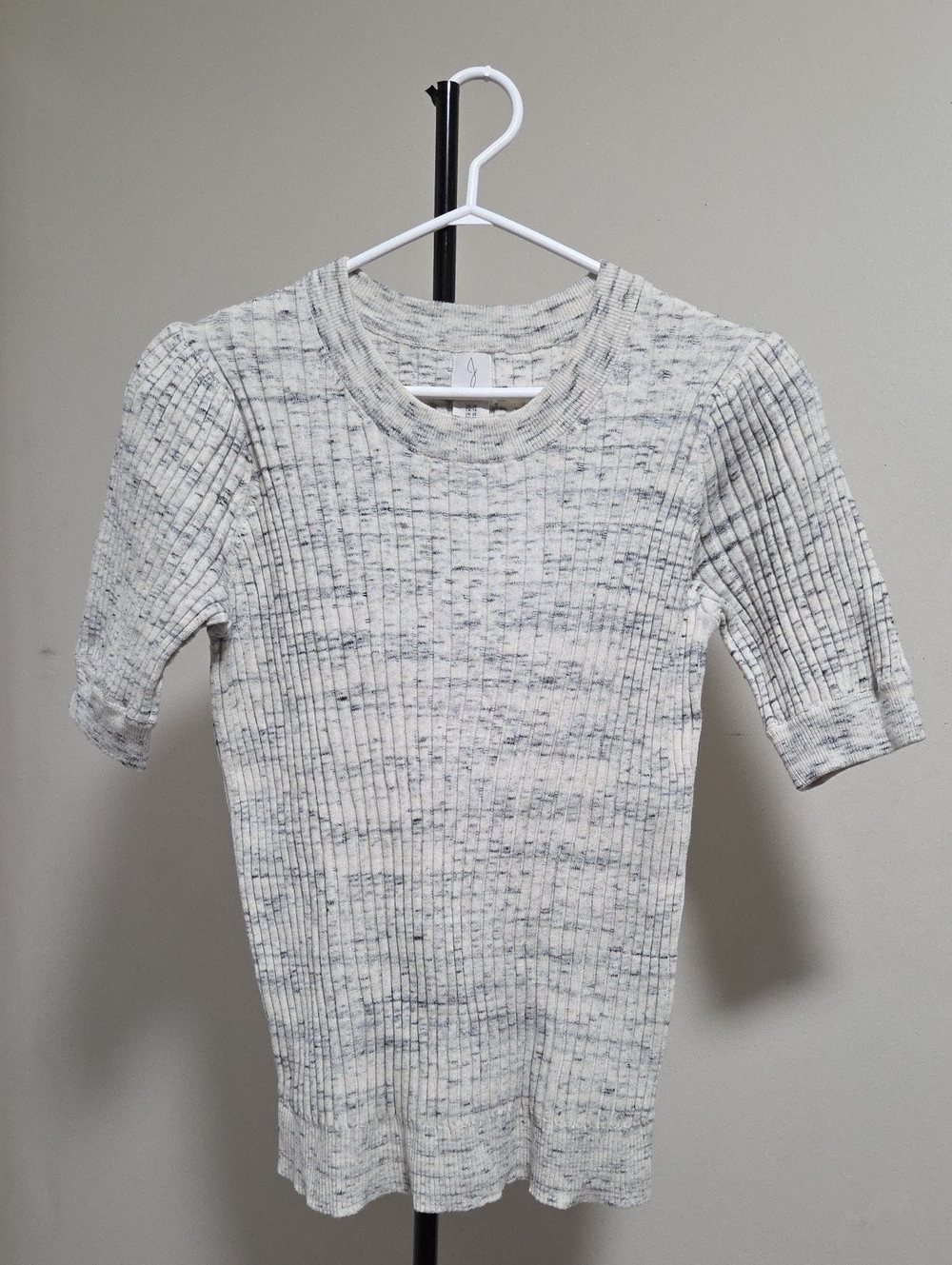 Joie Plus Size Speckle Stretchy Knit Short Sleeve Sweater Top